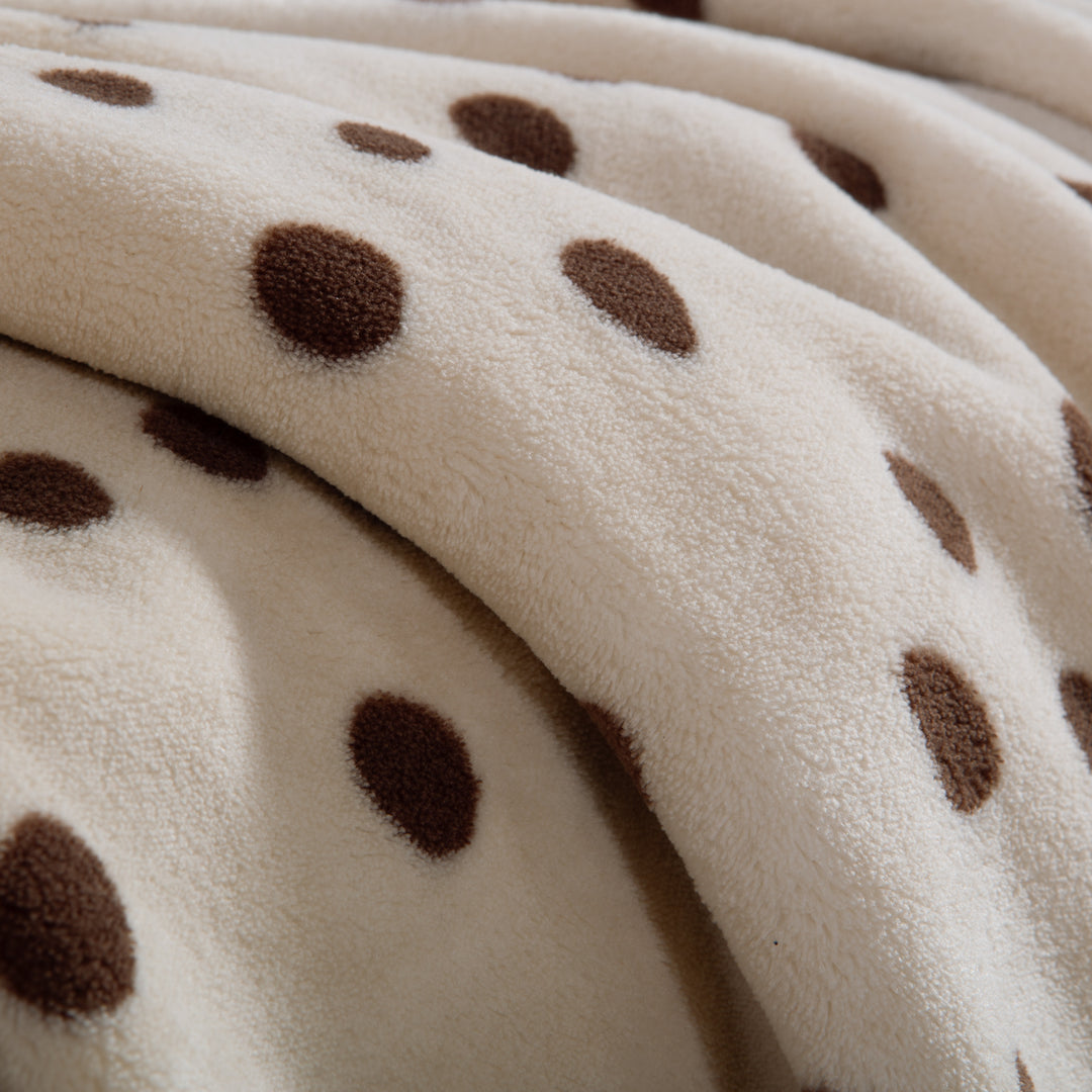 Κουβέρτα Καναπέ Fleece Εκρού-Μπεζ Πουά Trust Nef-Nef Homeware