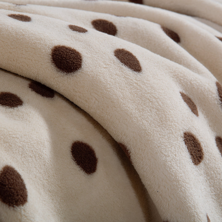 Κουβέρτα Καναπέ Fleece Εκρού-Μπεζ Πουά Trust Nef-Nef Homeware