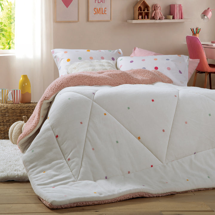 Κουβερτοπάπλωμα Μονό Πουά Εκρού Dots Nef-Nef Homeware