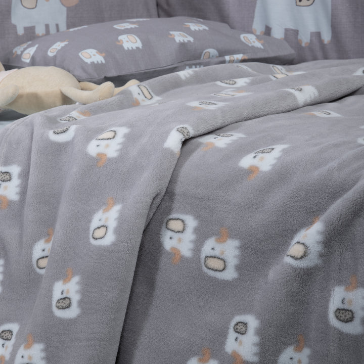 Κουβέρτα Αγκαλιάς Fleece Γκρι Elephants Nef-Nef Homeware