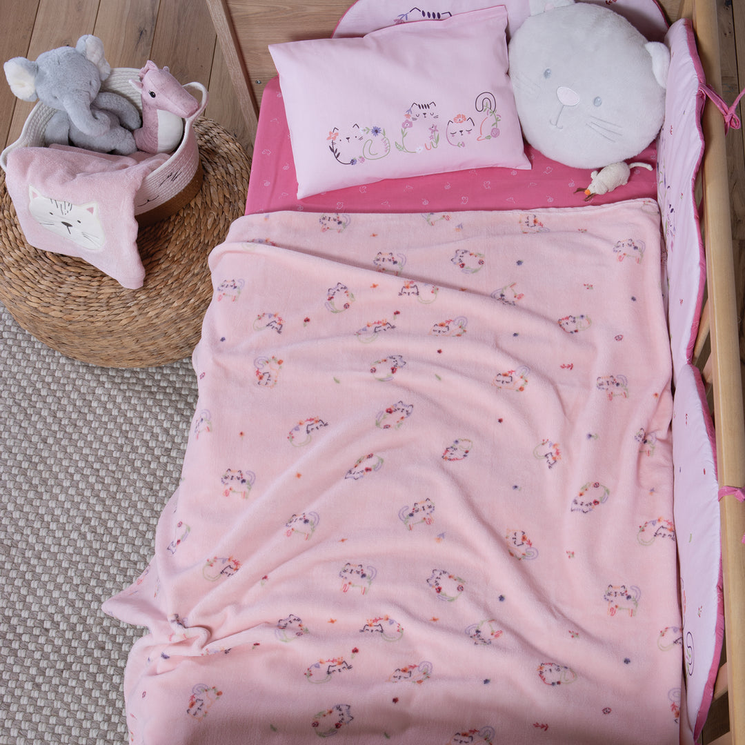 Κουβέρτα Αγκαλιάς Fleece Ροζ Cats are Perfect Nef-Nef Homeware