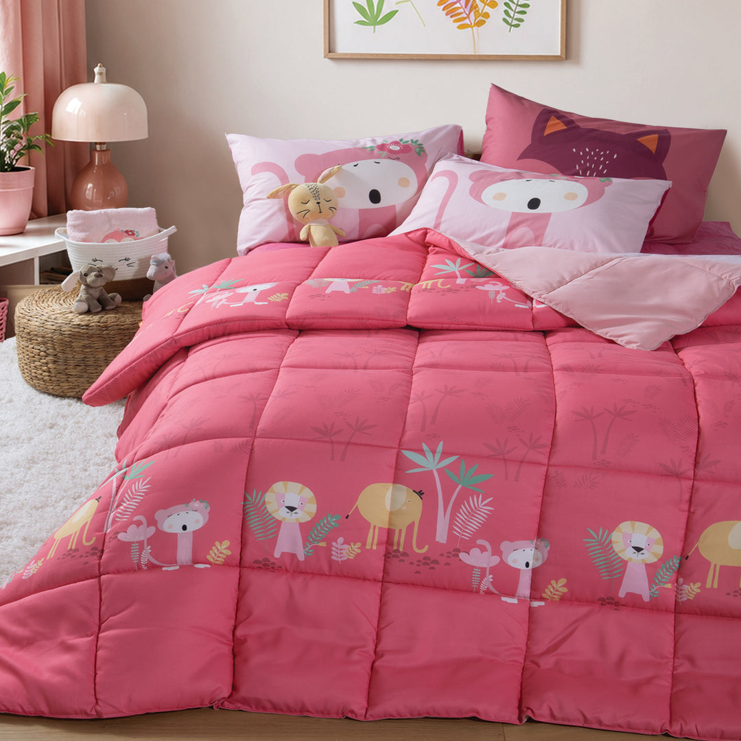 Πάπλωμα Μονό Ροζ Wild & Sweet Nef-Nef Homeware