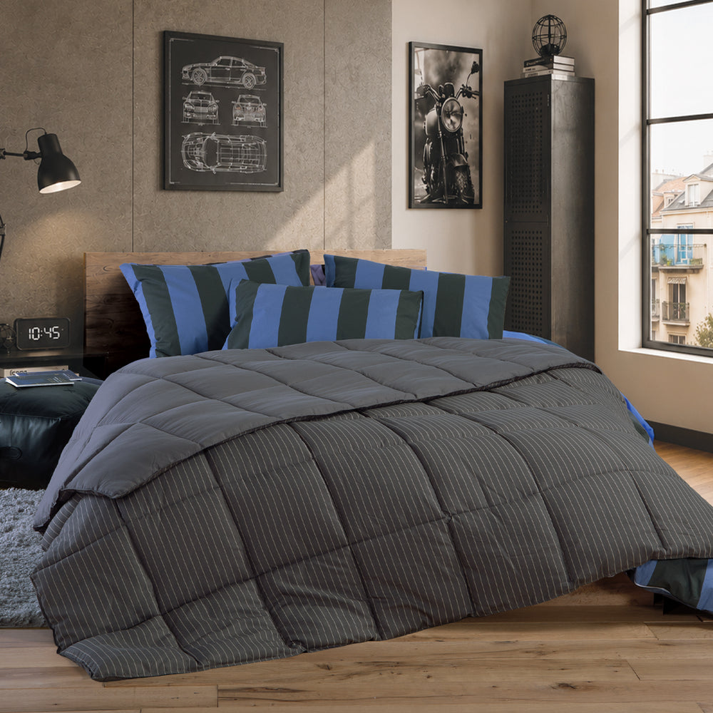 Πάπλωμα Μονό Γκρι Ριγέ Chroma Nef-Nef Homeware