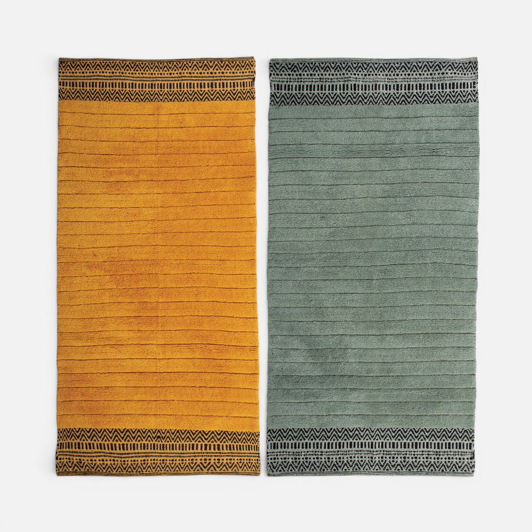 Χαλάκι Κουζίνας Πράσινο Ριγέ Coper 70X140cm, κοντινή παρουσίαση που αναδεικνύει την υφή, το σχέδιο και τις λεπτομέρειες του προϊόντος της Nef-Nef Homeware.