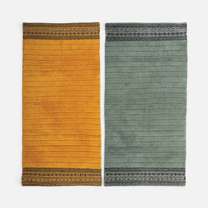 Χαλάκι Κουζίνας Πράσινο Ριγέ Coper 70X140cm, κοντινή παρουσίαση που αναδεικνύει την υφή, το σχέδιο και τις λεπτομέρειες του προϊόντος της Nef-Nef Homeware.