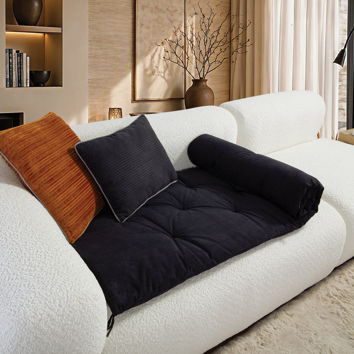 Ανώστρωμα Καναπέ Μαύρο Eriete 70X220cm, παρουσίαση προϊόντος σε καθαρό φόντο με έμφαση στο σχέδιο, την απόχρωση και τις βασικές λεπτομέρειες της Nef-Nef Homeware.