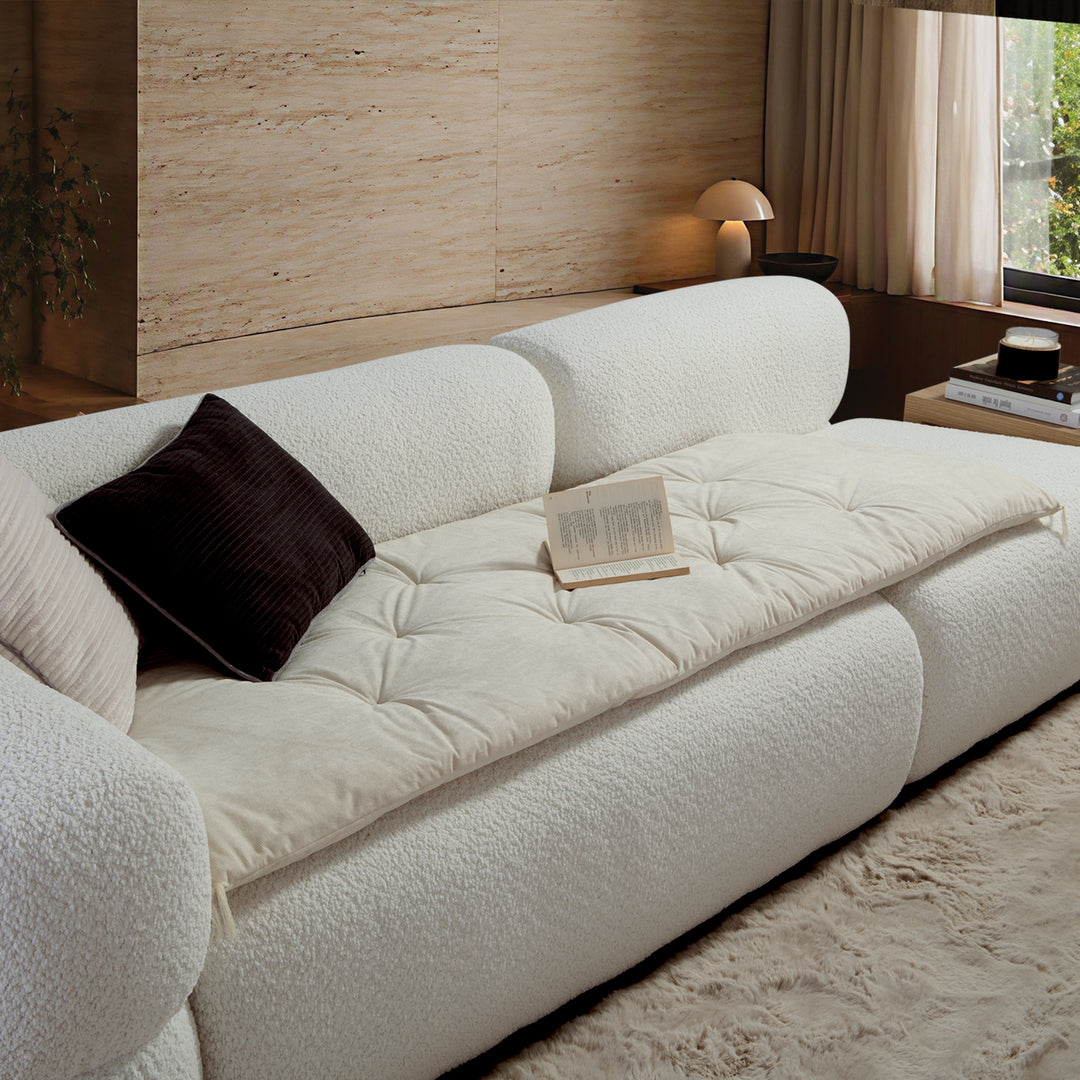 Ανώστρωμα Καναπέ Εκρού Eriete 70X220cm, παρουσίαση προϊόντος σε καθαρό φόντο με έμφαση στο σχέδιο, την απόχρωση και τις βασικές λεπτομέρειες της Nef-Nef Homeware.