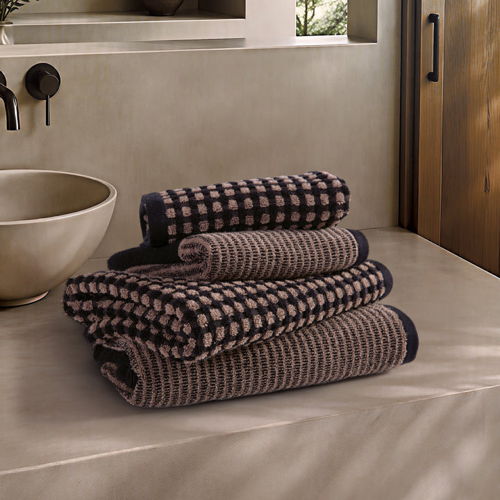 Πετσέτα Σώματος Καρό Μόκα-Μπλε Σκούρο Nef-Nef Homeware