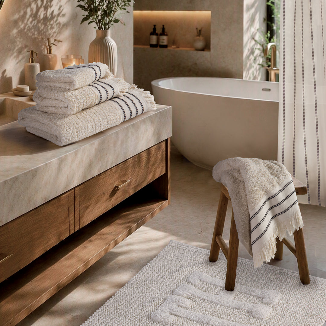 Πετσέτα Προσώπου Εκρού με Κρόσσι Apart Nef-Nef Homeware