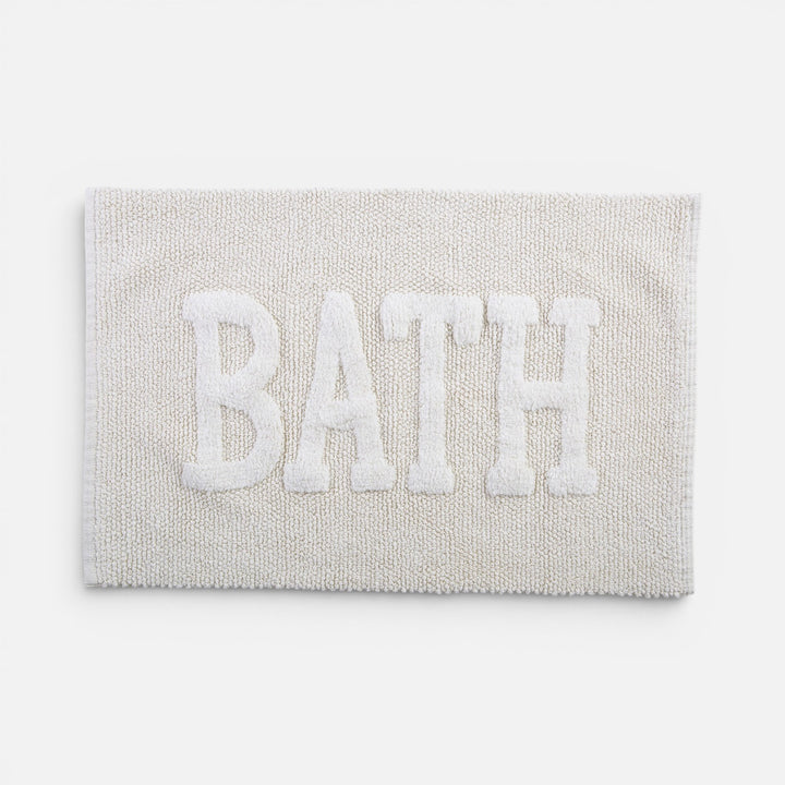 Χαλάκι Μπάνιου Εκρού Bath 50X80cm, παρουσίαση προϊόντος σε καθαρό φόντο με έμφαση στο σχέδιο, την απόχρωση και τις βασικές λεπτομέρειες της Nef-Nef Homeware.