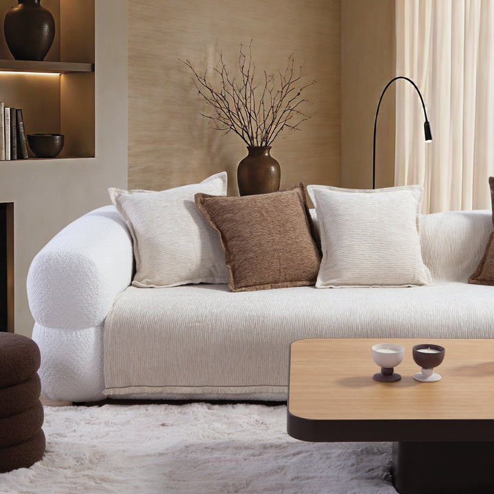 Ριχτάρι Τριθέσιου Καναπέ Εκρού Venezia Nef-Nef Homeware
