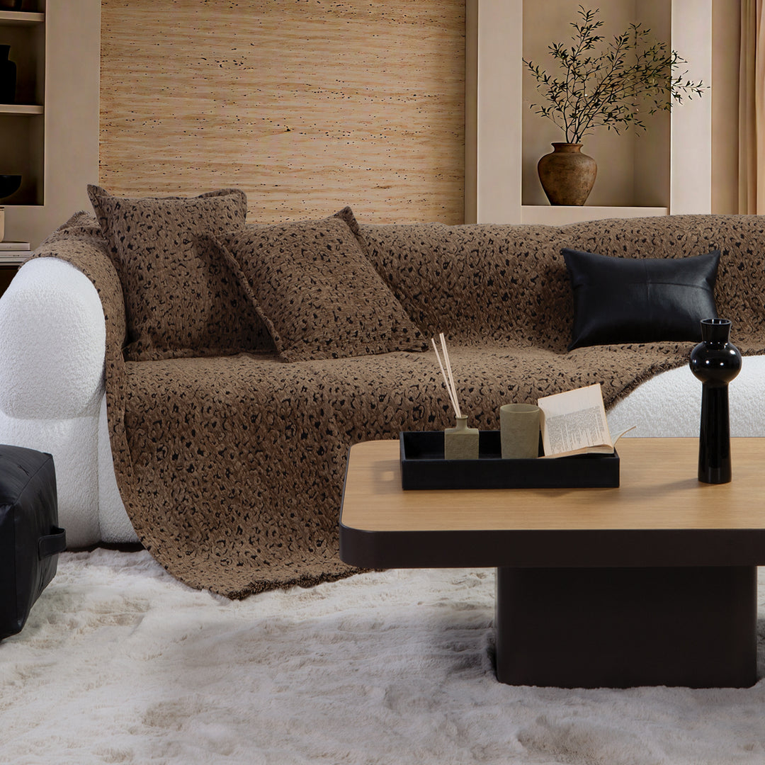 Ριχτάρι Διθέσιου Καναπέ Καφέ Leopard Nef-Nef Homeware