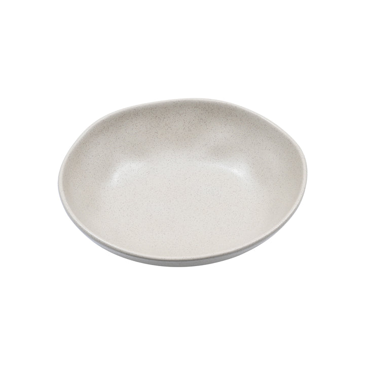 Πιάτο βαθύ Stoneware Mare διάστασης 22cm της Estia σε υπόλευκη απόχρωση, φωτογραφημένο σε λευκό φόντο.