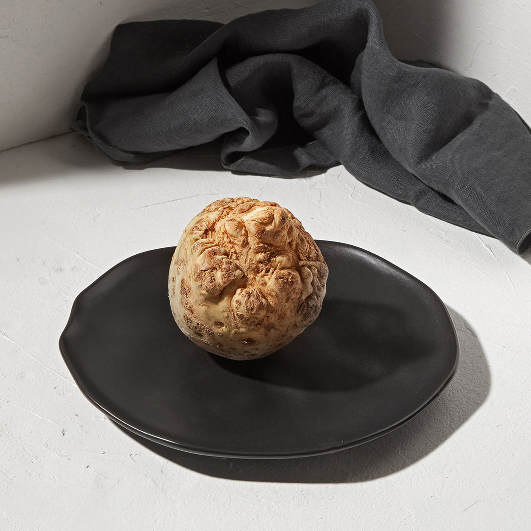 Πιάτο Ρηχό Μαύρο με Ακανόνιστο Σχήμα 27cm Πορσελάνινο Estia