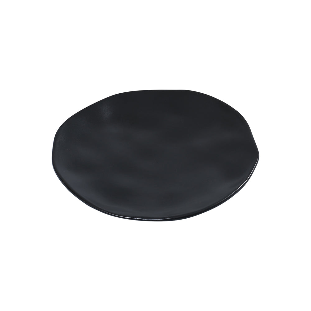 Πιάτο Ρηχό Μαύρο με Ακανόνιστο Σχήμα 22cm Πορσελάνινο Estia