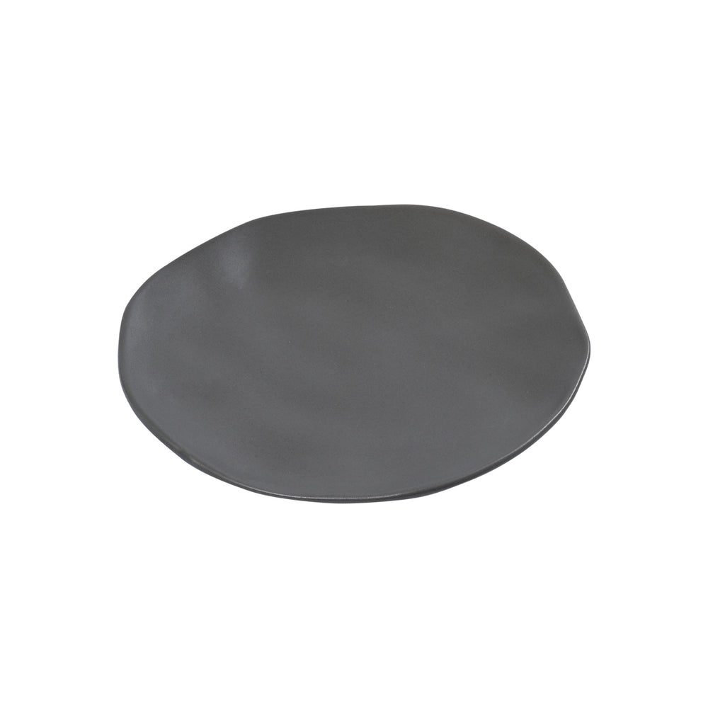 Πιάτο Ρηχό Ανθρακί με Ακανόνιστο Σχήμα 22cm Πορσελάνινο Estia