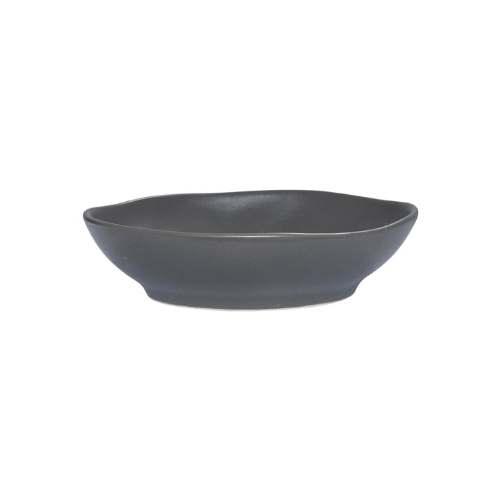 Πιάτο βαθύ από stoneware της Estia σε γραφίτη χρώμα με ακανόνιστο σχήμα και ματ υφή.