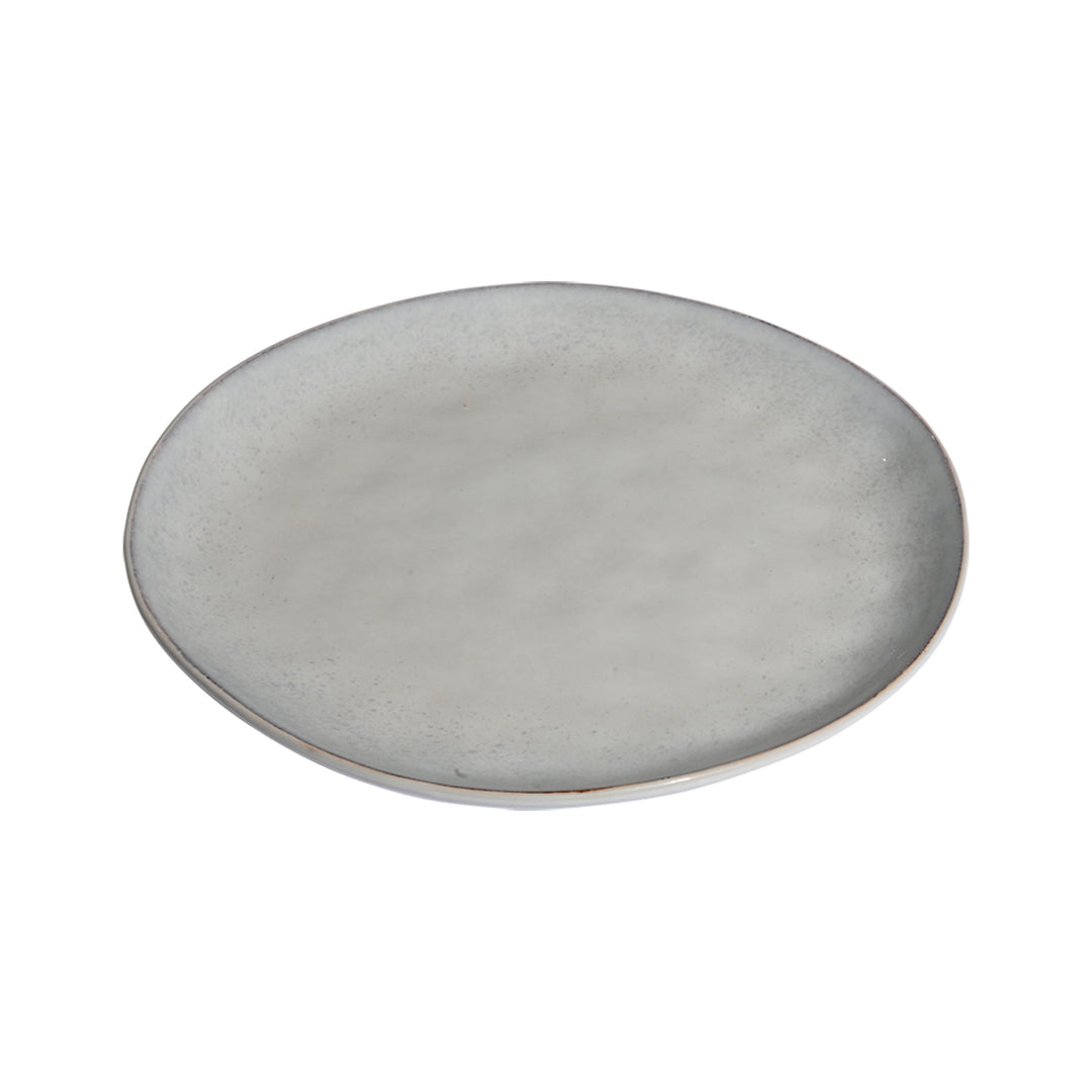 Πιάτο ρηχό stoneware Vignette Seal Estia σε γκρι απόχρωση με φυσική υφή.