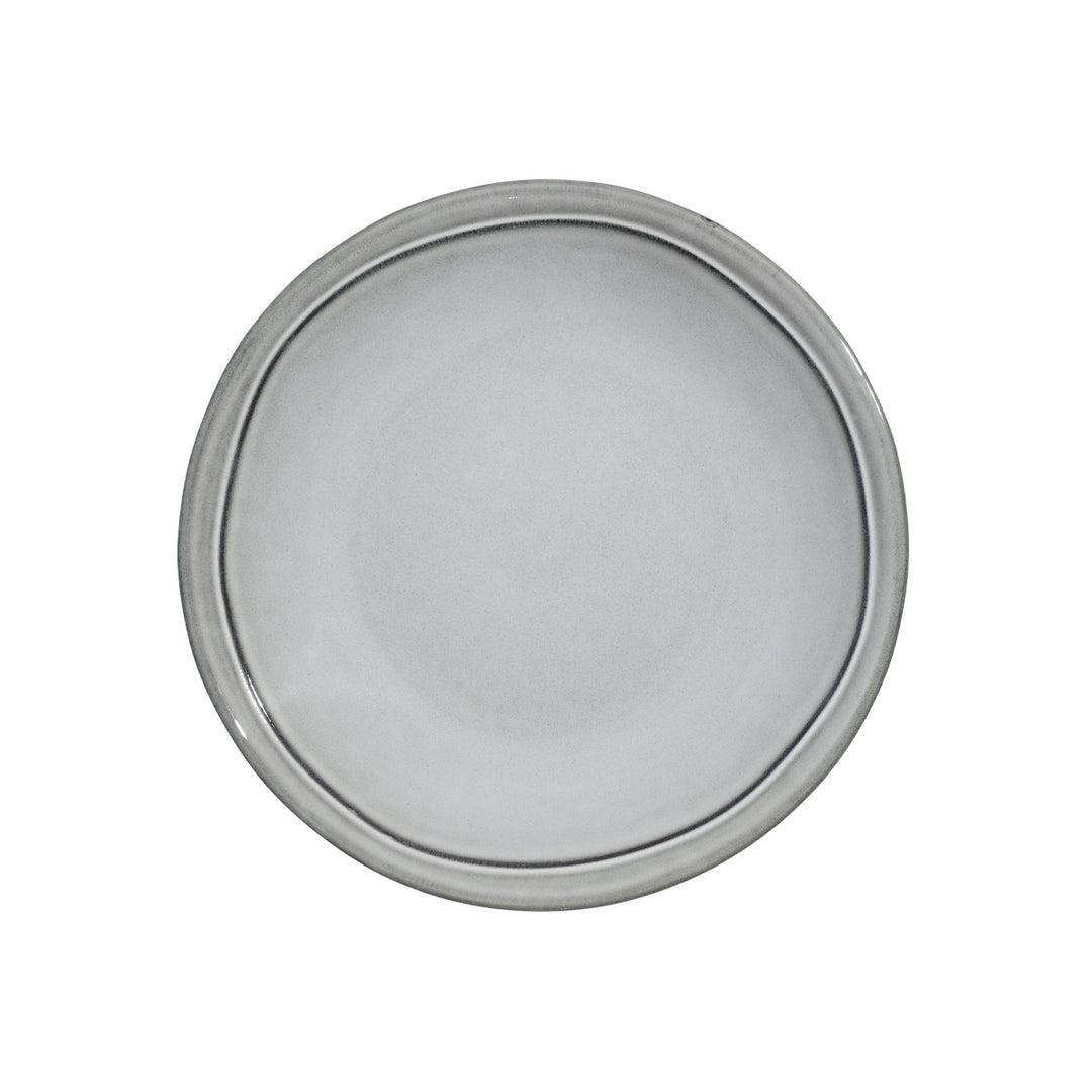 Πιάτο βαθύ Deline Estia γκρι χρώματος από πάνω με ματ υφή και στρογγυλό σχήμα.