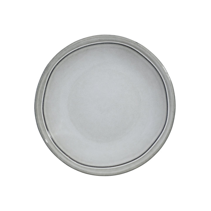 Πιάτο βαθύ Deline Estia γκρι χρώματος από πάνω με ματ υφή και στρογγυλό σχήμα.