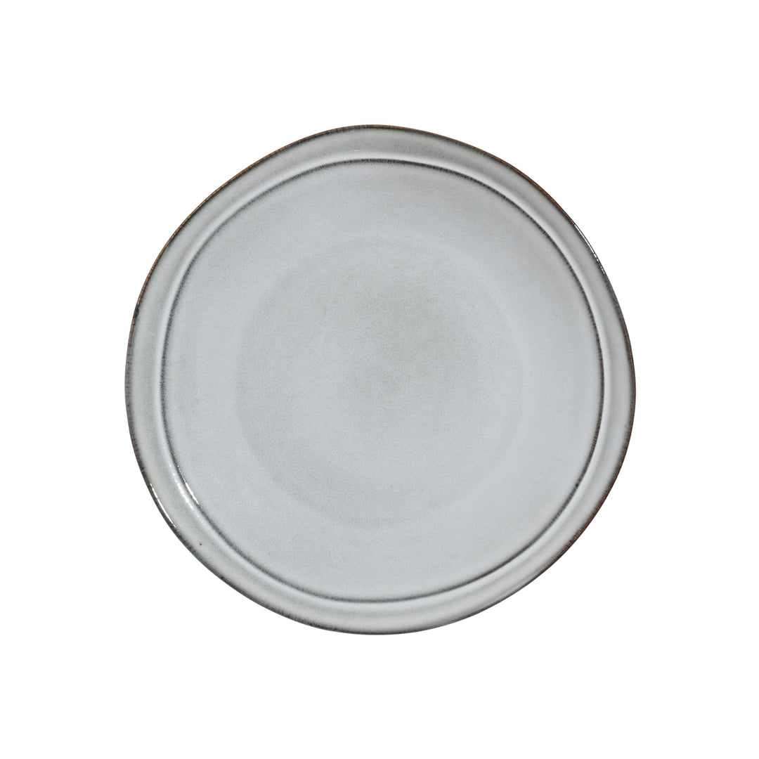 Πιάτο ρηχό Deline Estia γκρι χρώματος από πάνω με ματ υφή και στρογγυλό σχήμα.