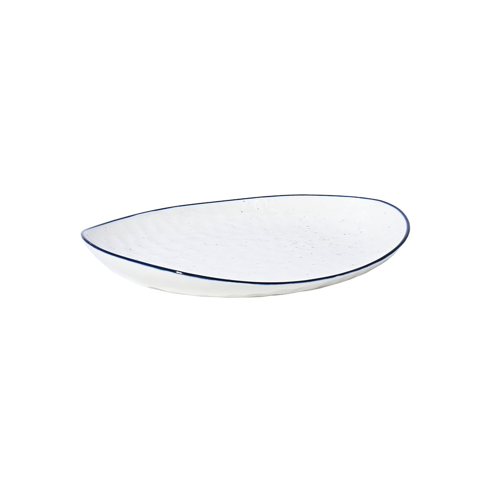 Πιάτο Φρούτου Λευκό με Μαύρο Περίγραμμα Πορσελάνινο 22cm Estia