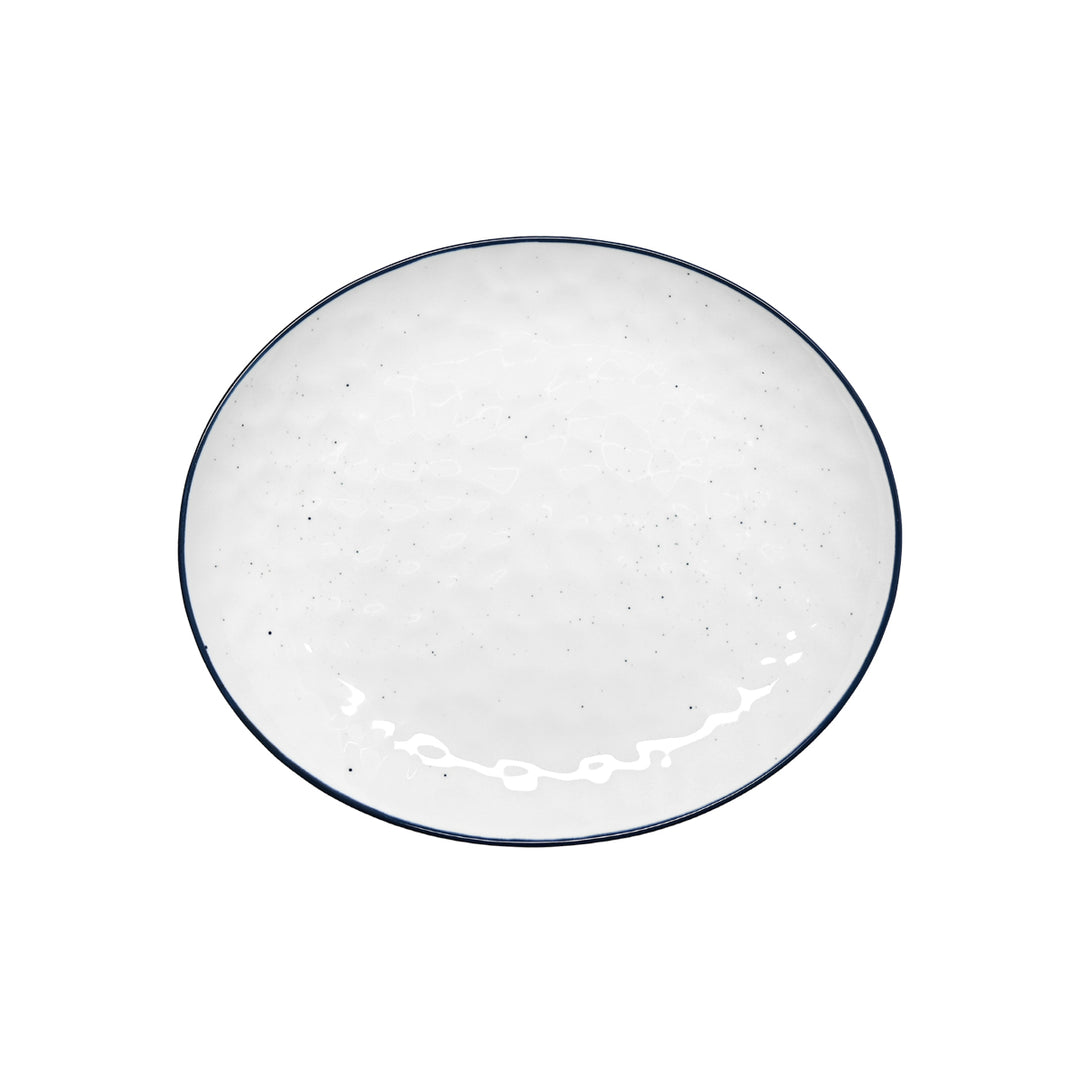 Πιάτο Φρούτου Λευκό με Μαύρο Περίγραμμα Πορσελάνινο 22cm Estia