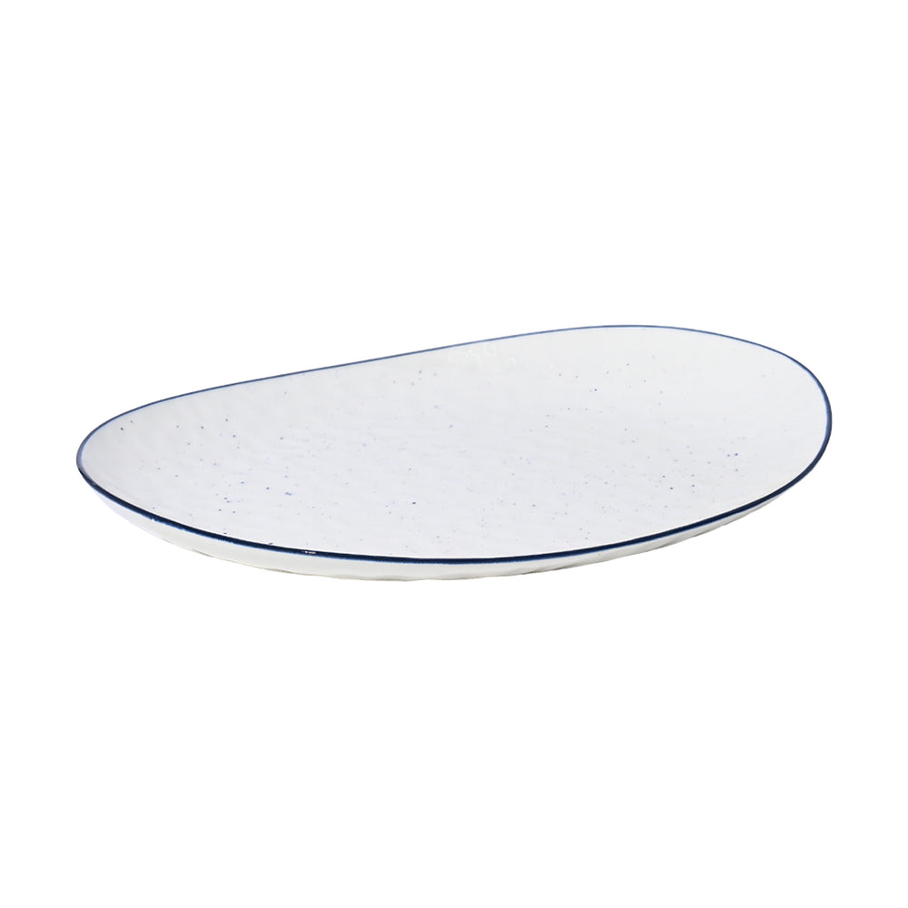 Πιάτο Ρηχό Λευκό με Μαύρο Περίγραμμα Πορσελάνινο 28cm Estia