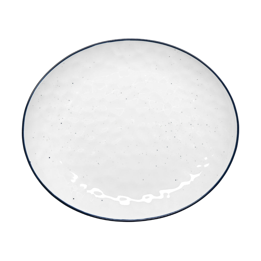 Πιάτο Ρηχό Λευκό με Μαύρο Περίγραμμα Πορσελάνινο 28cm Estia