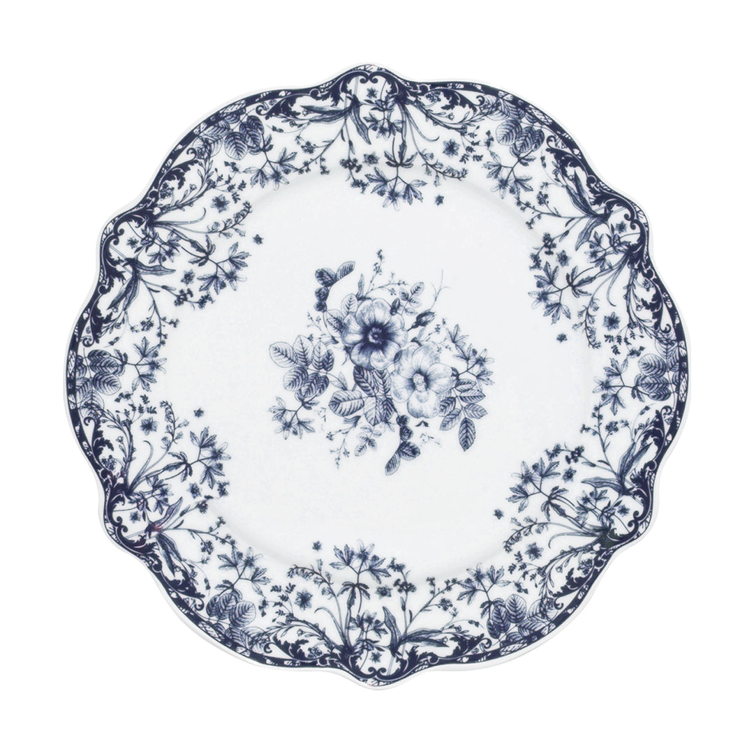Πιάτο Ρηχό Λευκό με Μπλε Λουλούδια Πορσελάνινο 27cm Estia