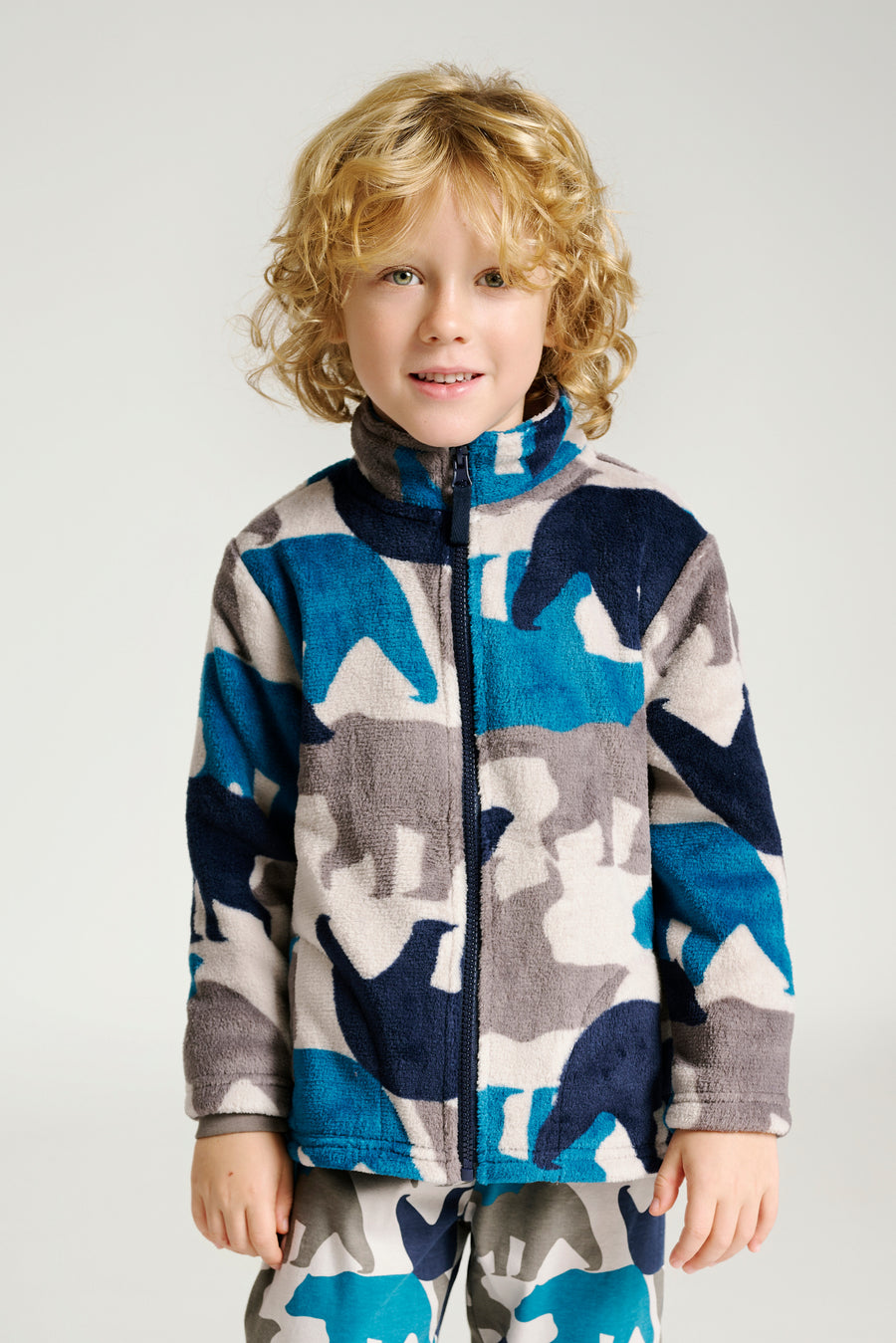 Παιδική Ζακέτα Γκρι με Σχέδια Αρκούδες Fleece Muy Demi από 2 έως 8 ετών
