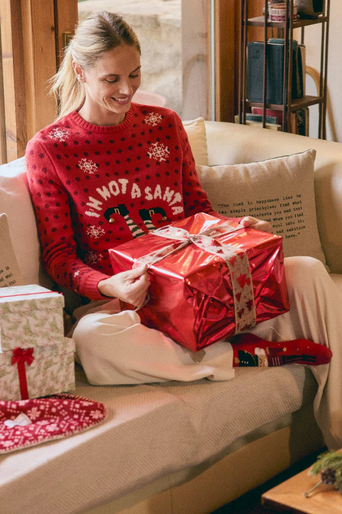 Γυναικείο Χριστουγεννιάτικο Πουλόβερ Κόκκινο Με Κουδουνάκια Ysabell Mora