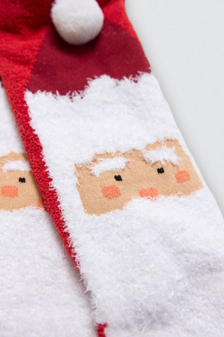 Γυναικείες Χριστουγεννιάτικες Κάλτσες Κόκκινες Αντιολισθητικές με Άγιο Βασίλη Ysabell Mora