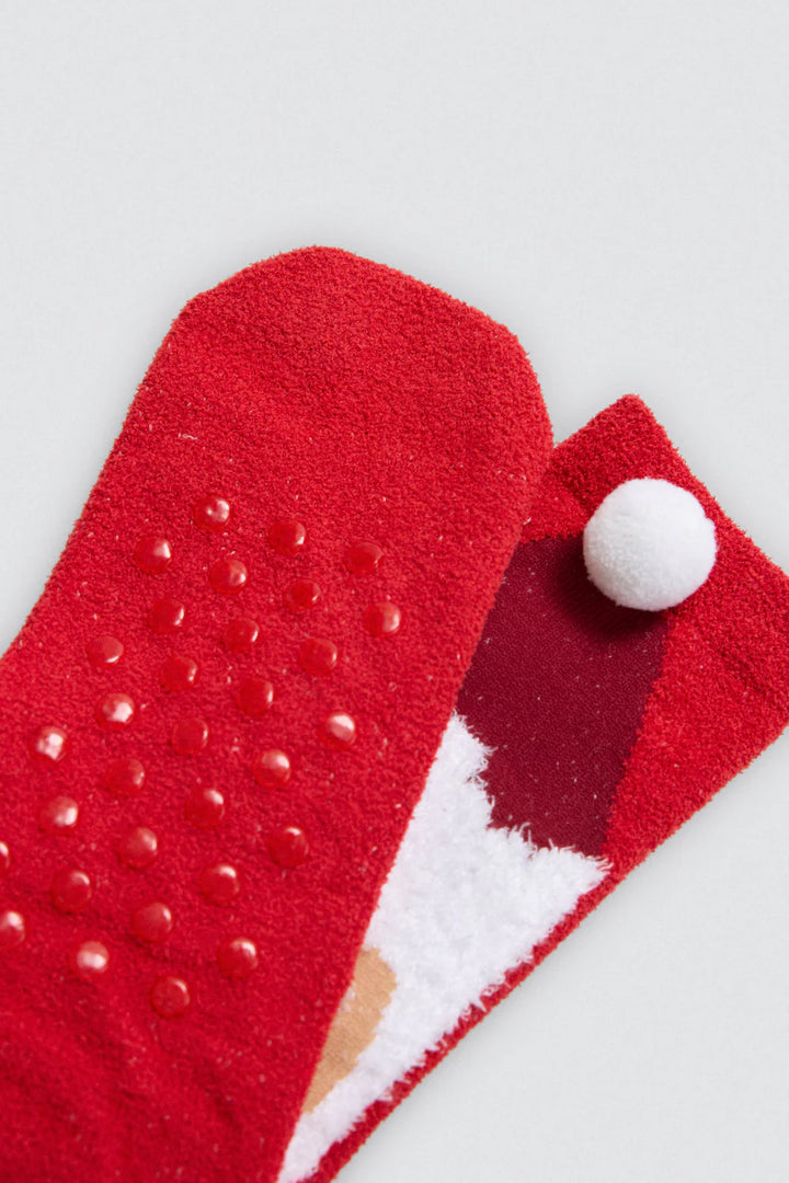 Γυναικείες Χριστουγεννιάτικες Κάλτσες Κόκκινες Αντιολισθητικές με Άγιο Βασίλη Ysabell Mora