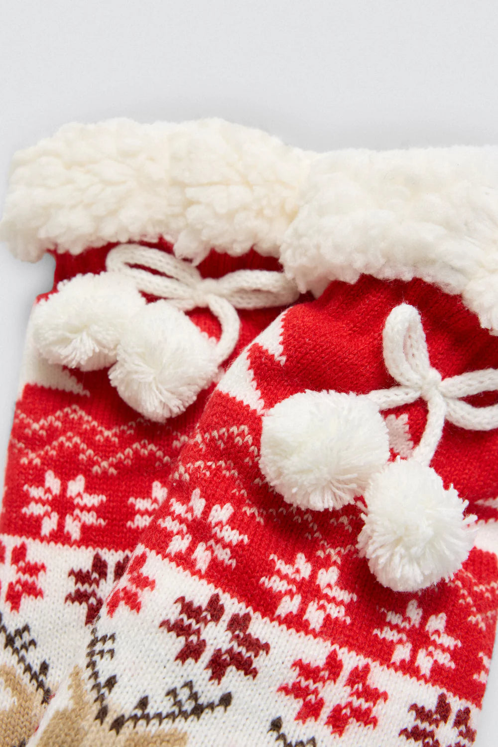 Γυναικείες Χριστουγεννιάτικες Κάλτσες Κόκκινες Αντιολισθητικές με Γούνα Ysabell Mora