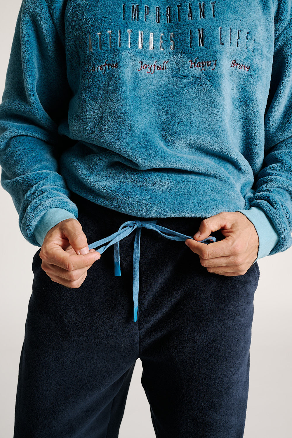 Ανδρική Πιτζάμα Μπλε Fleece Muy Demi