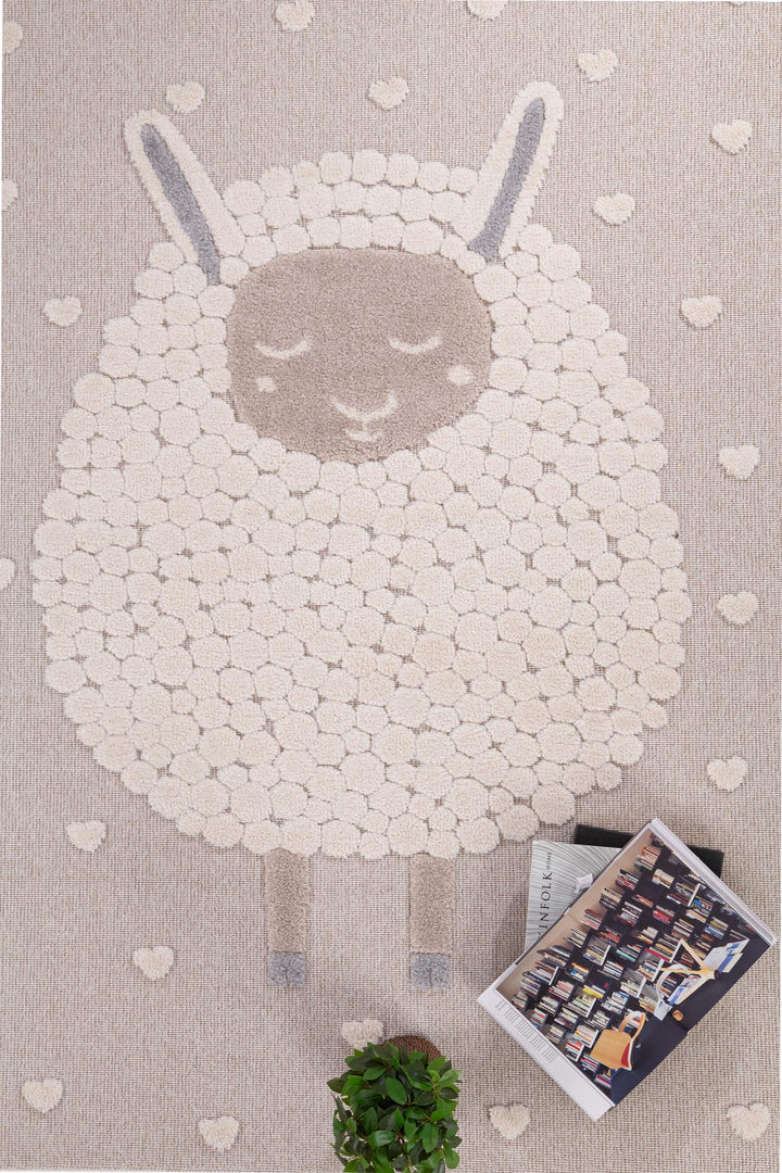 Στρογγυλό παιδικό Χαλί "Lila Kids" Sheep 1.20 ROUND- Royal Carpet