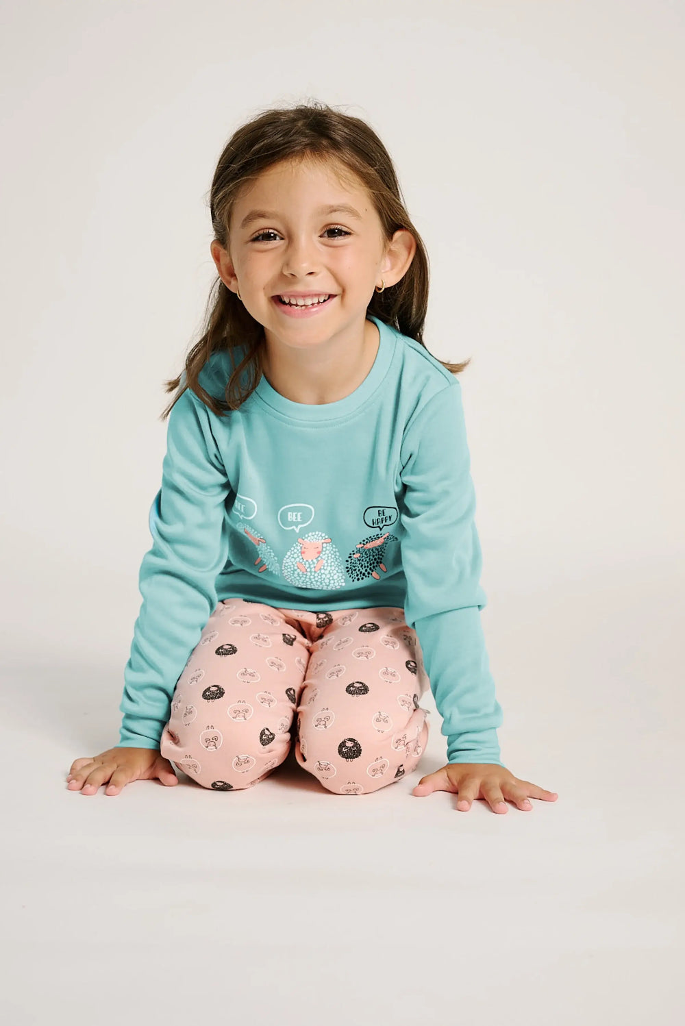 Παιδική Πιτζάμα Ροζ-Τιρκουάζ με Σχέδια Προβατάκια Muy Demi από 2 έως 8 ετών