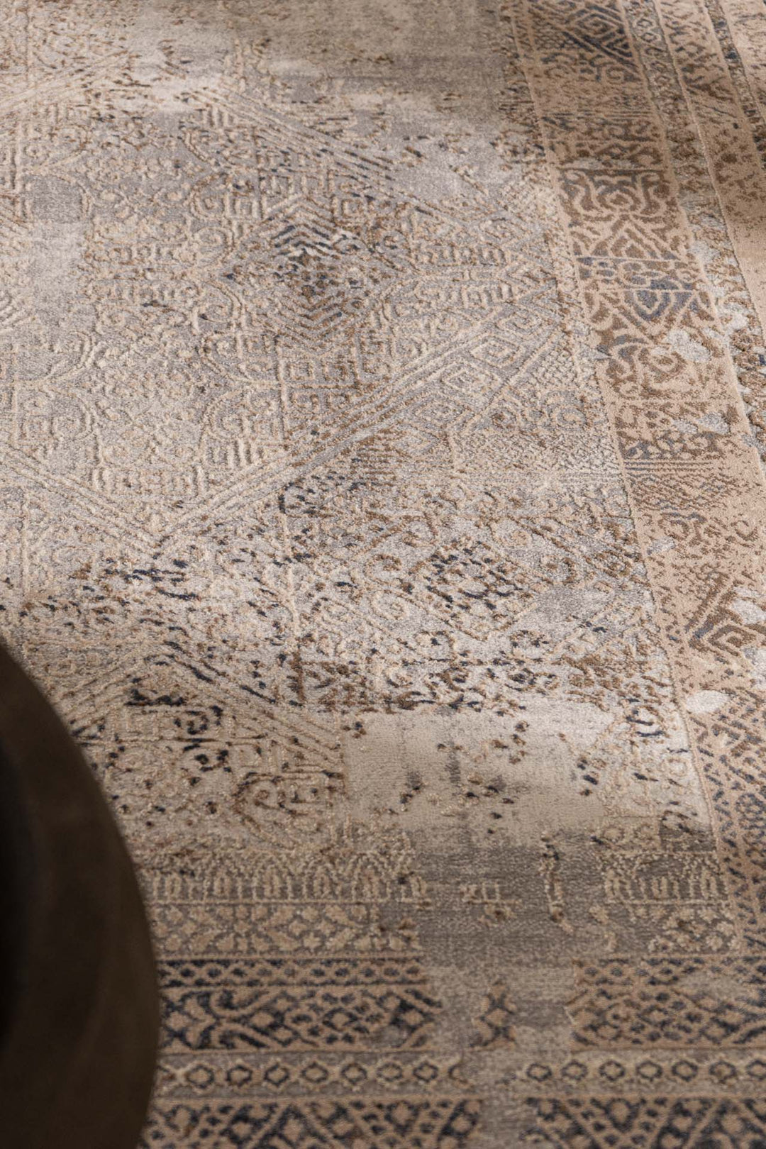 Vintage Στρογγυλό Χαλί Γκρι-Μπεζ Πολυεστερικό Allure Royal Carpet 1.60X1.60 (17496)