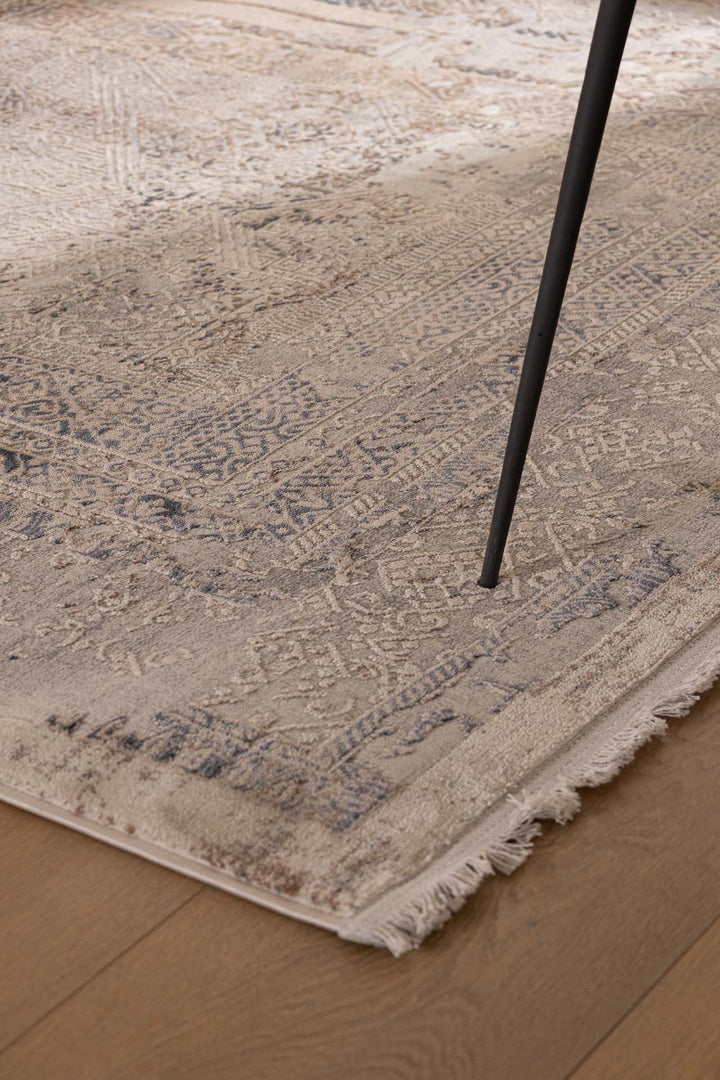 Vintage Στρογγυλό Χαλί Γκρι-Μπεζ Πολυεστερικό Allure Royal Carpet 1.60X1.60 (17496)
