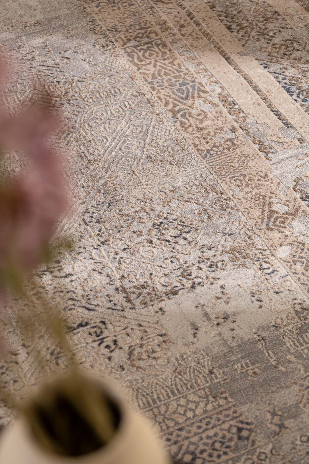 Vintage Στρογγυλό Χαλί Γκρι-Μπεζ Πολυεστερικό Allure Royal Carpet 1.60X1.60 (17496)