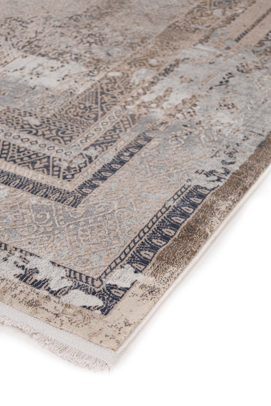 Vintage Στρογγυλό Χαλί Γκρι-Μπεζ Πολυεστερικό Allure Royal Carpet 1.60X1.60 (17496)