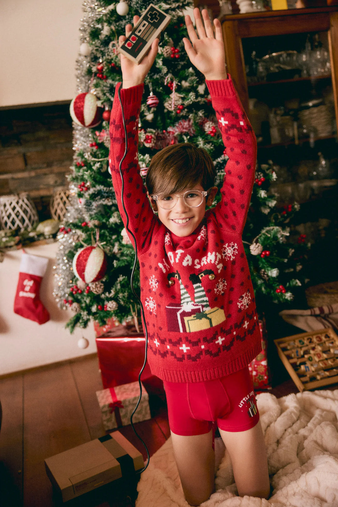 Unisex Πιαδικό Χριστουγεννιάτικο Πουλόβερ Κόκκινο Με Κουδουνάκια Ysdabell Mora