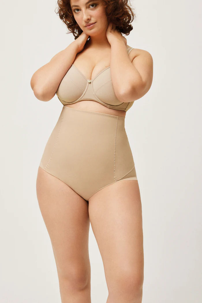 Γυναικείο Λαστέξ Ψηλόμεσο Μέτριας Σύσφιξης Λίκρα Μπεζ Ysabell Mora