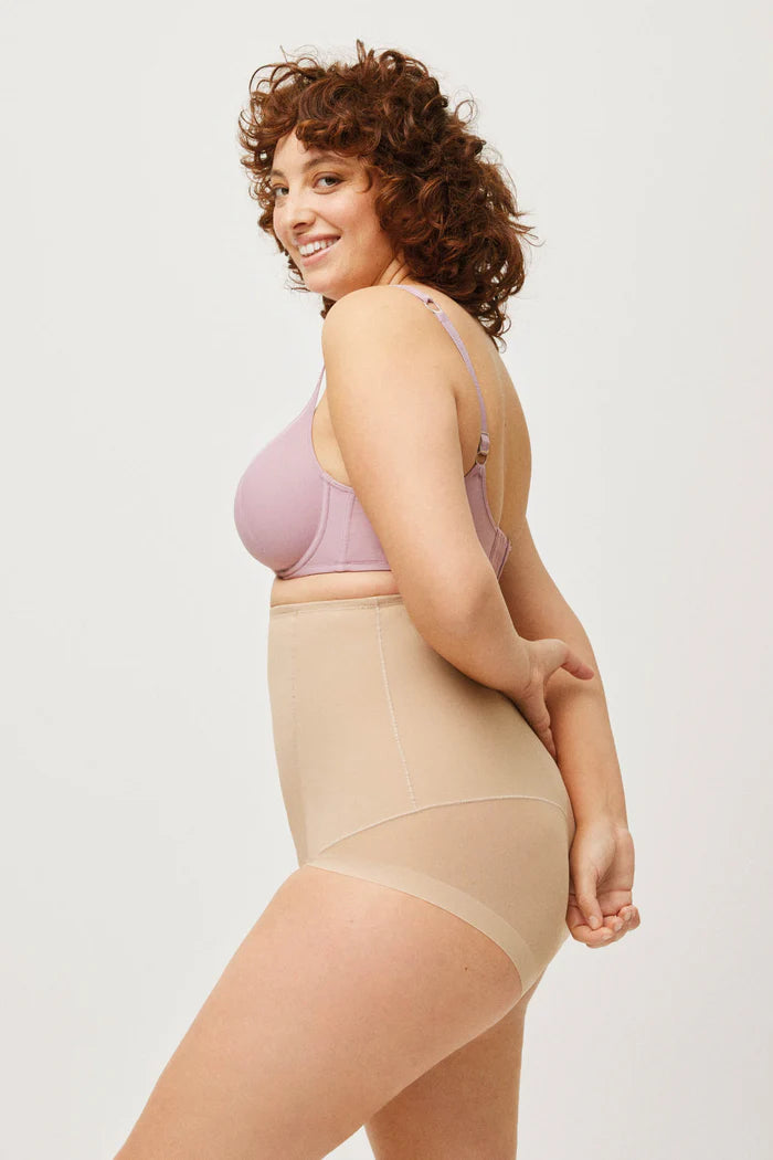 Γυναικείο Λαστέξ Ψηλόμεσο Μέτριας Σύσφιξης Λίκρα Μπεζ Ysabell Mora