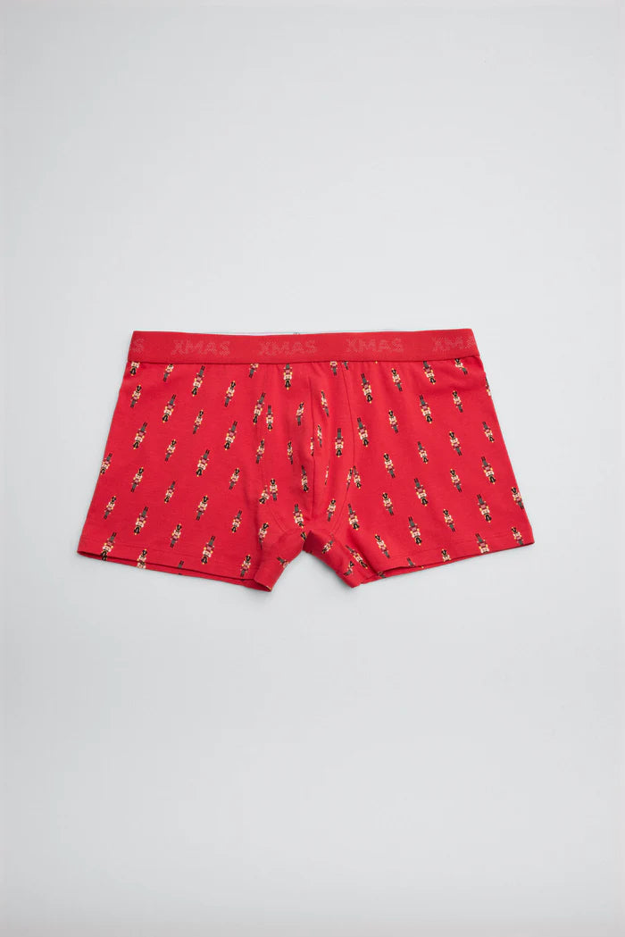 Ανδρικό Σετ Κάλτσες-Boxer Χριστουγεννιάτικο Κόκκινο Με Καρυοθραύστες Ysabell Mora