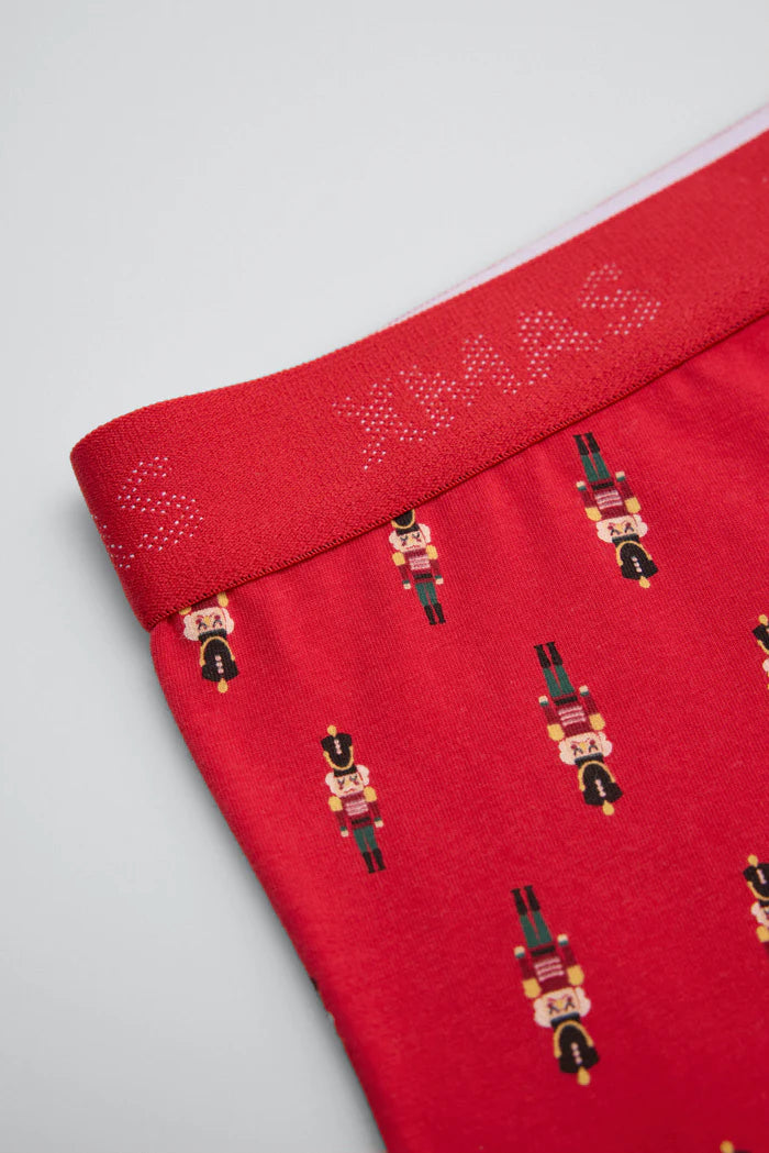 Ανδρικό Σετ Κάλτσες-Boxer Χριστουγεννιάτικο Κόκκινο Με Καρυοθραύστες Ysabell Mora