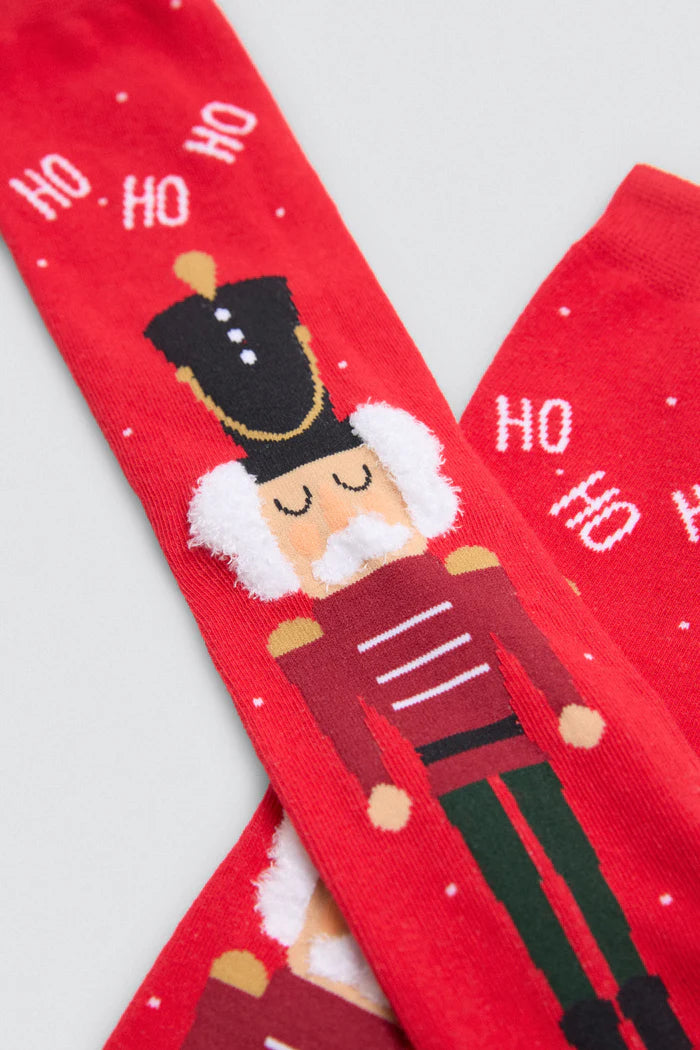 Ανδρικό Σετ Κάλτσες-Boxer Χριστουγεννιάτικο Κόκκινο Με Καρυοθραύστες Ysabell Mora