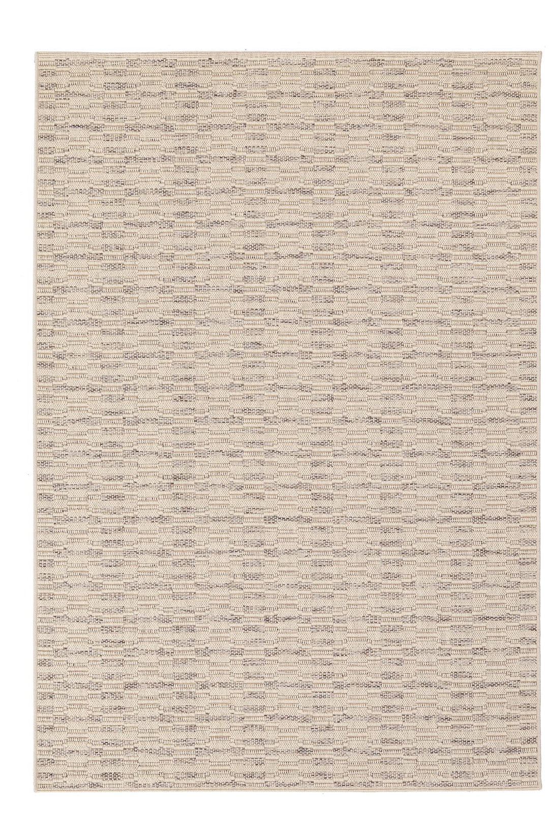 Καλοκαιρινό χαλί σε φυσικές αποχρώσεις με διακριτικό ανάγλυφο σχέδιο.