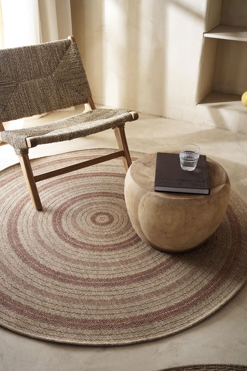 Ψάθινο Χαλί Στρογγυλό Μπεζ-Πορτοκαλί Avanos Royal Carpet 2.40X2.40 (8863TOB)